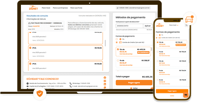 Plataforma Zignet em notebook e celular