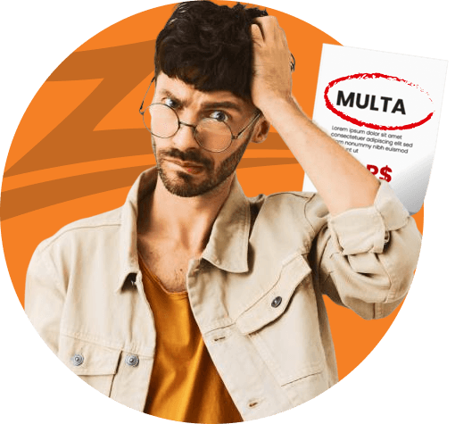 Homem confuso sobre como seguir com um recurso de multa.