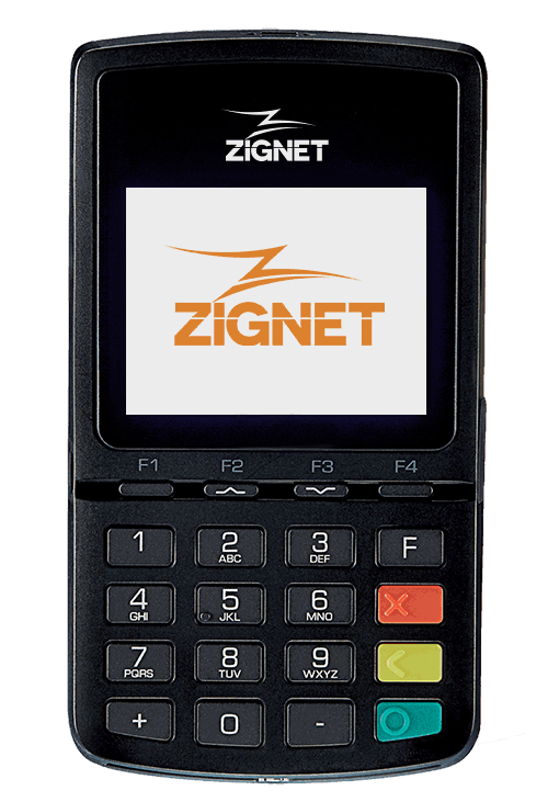 Máquina de cartão zignet representada pelas cor preta modelo link 2500